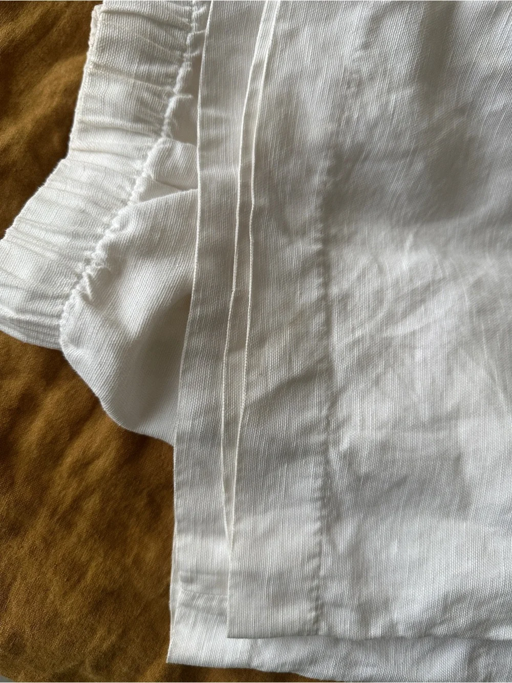 Aritzia Wilfred Lodge White Linen Drawstring Wide-Leg Pants - Picture 5 of 7